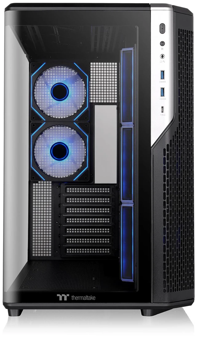 Alt view image 8 of 13 - Thermaltake View 590 TG ARGB; Mid Tower; 4mm Curved Tempered Glass; 3x120mm Infinity ARGB Reverse PWM fans, 2x120mm Infinity ARGB PWM Fans; mITX/mATX/ATX Support; Black; CA-12C-00M1WN-01