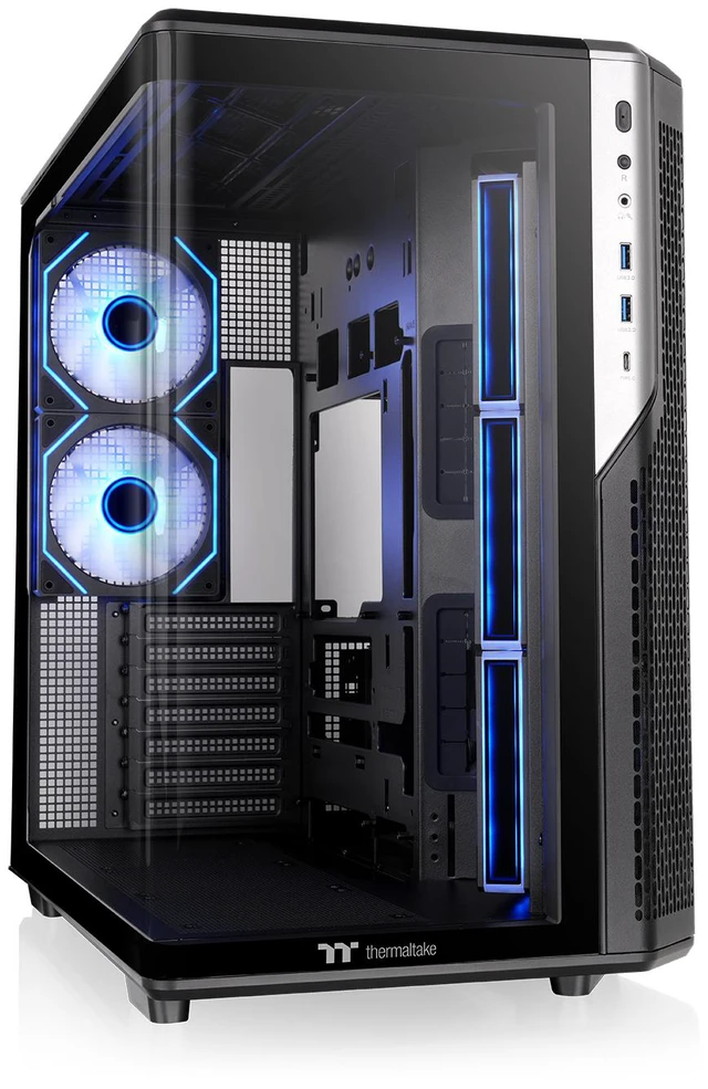Alt view image 3 of 13 - Thermaltake View 590 TG ARGB; Mid Tower; 4mm Curved Tempered Glass; 3x120mm Infinity ARGB Reverse PWM fans, 2x120mm Infinity ARGB PWM Fans; mITX/mATX/ATX Support; Black; CA-12C-00M1WN-01