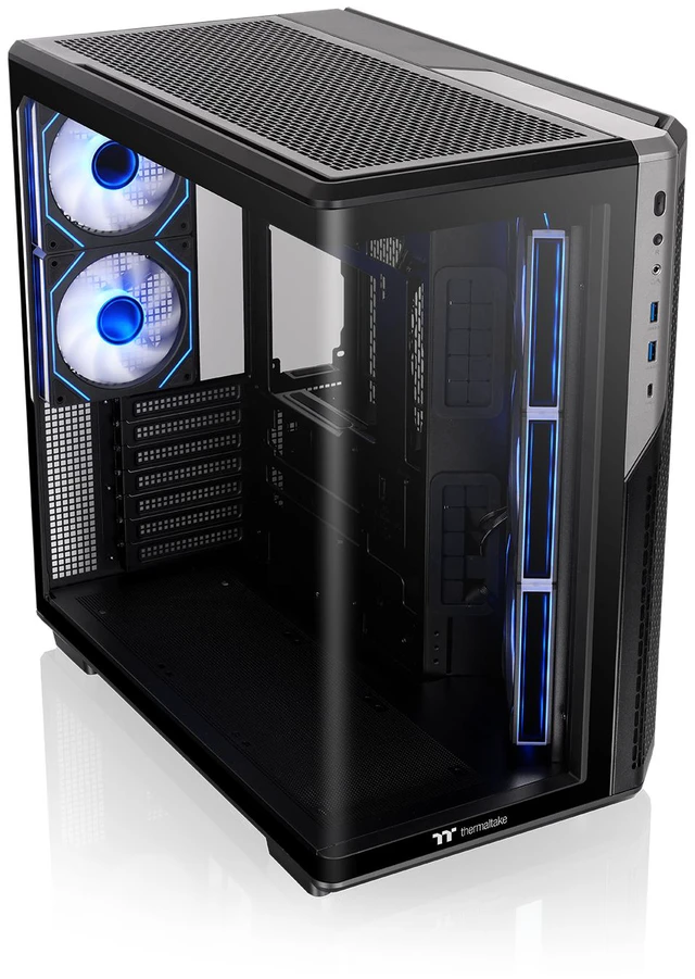 Alt view image 2 of 13 - Thermaltake View 590 TG ARGB; Mid Tower; 4mm Curved Tempered Glass; 3x120mm Infinity ARGB Reverse PWM fans, 2x120mm Infinity ARGB PWM Fans; mITX/mATX/ATX Support; Black; CA-12C-00M1WN-01