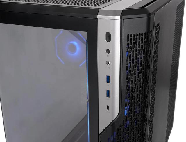 Alt view image 12 of 13 - Thermaltake View 590 TG ARGB; Mid Tower; 4mm Curved Tempered Glass; 3x120mm Infinity ARGB Reverse PWM fans, 2x120mm Infinity ARGB PWM Fans; mITX/mATX/ATX Support; Black; CA-12C-00M1WN-01