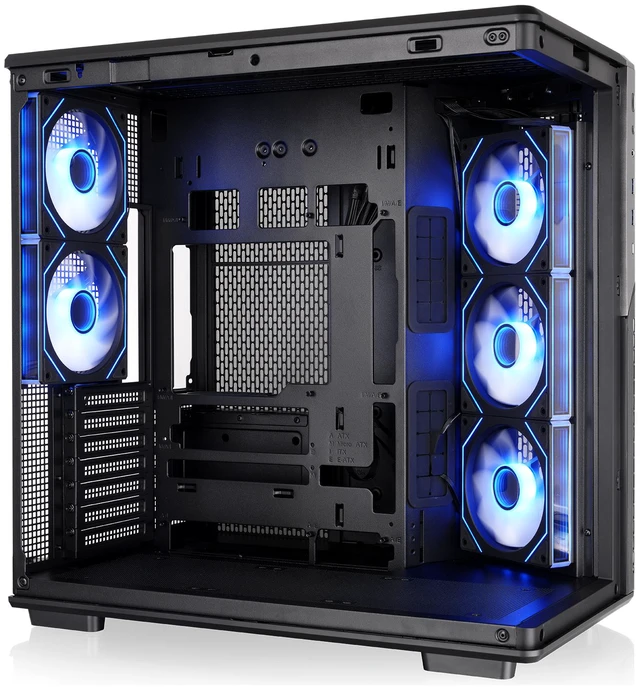 Alt view image 4 of 13 - Thermaltake View 590 TG ARGB; Mid Tower; 4mm Curved Tempered Glass; 3x120mm Infinity ARGB Reverse PWM fans, 2x120mm Infinity ARGB PWM Fans; mITX/mATX/ATX Support; Black; CA-12C-00M1WN-01