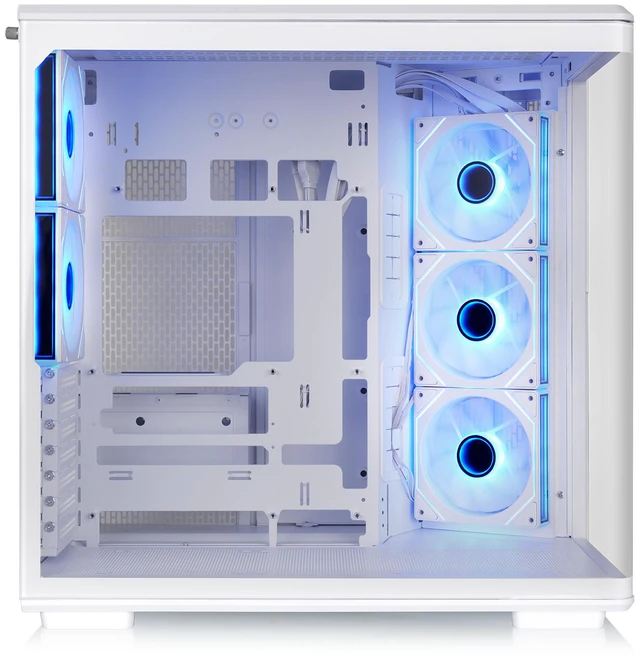 Alt view image 5 of 12 - Thermaltake View 590 TG ARGB; Mid Tower; 4mm Curved Tempered Glass; 3x120mm Infinity ARGB Reverse PWM fans, 2x120mm Infinity ARGB PWM Fans; mITX/mATX/ATX Support; Snow; CA-12C-00M6WN-01