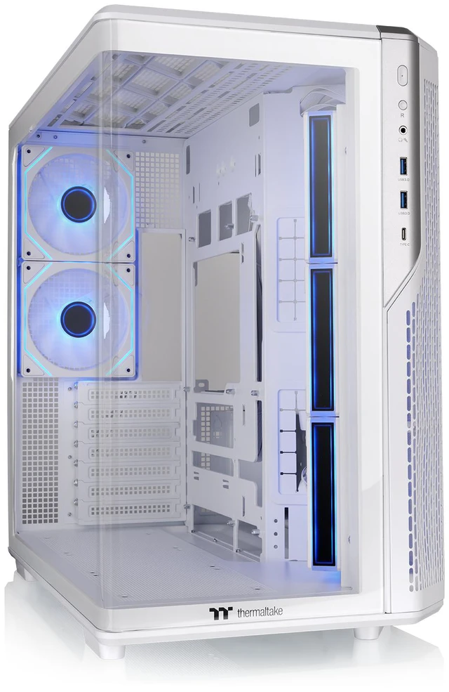 Alt view image 3 of 12 - Thermaltake View 590 TG ARGB; Mid Tower; 4mm Curved Tempered Glass; 3x120mm Infinity ARGB Reverse PWM fans, 2x120mm Infinity ARGB PWM Fans; mITX/mATX/ATX Support; Snow; CA-12C-00M6WN-01