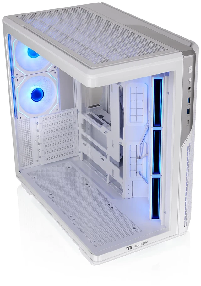 Alt view image 2 of 12 - Thermaltake View 590 TG ARGB; Mid Tower; 4mm Curved Tempered Glass; 3x120mm Infinity ARGB Reverse PWM fans, 2x120mm Infinity ARGB PWM Fans; mITX/mATX/ATX Support; Snow; CA-12C-00M6WN-01