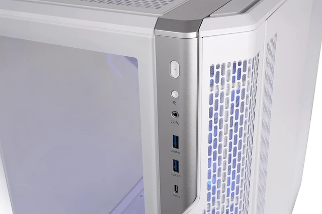 Alt view image 12 of 12 - Thermaltake View 590 TG ARGB; Mid Tower; 4mm Curved Tempered Glass; 3x120mm Infinity ARGB Reverse PWM fans, 2x120mm Infinity ARGB PWM Fans; mITX/mATX/ATX Support; Snow; CA-12C-00M6WN-01