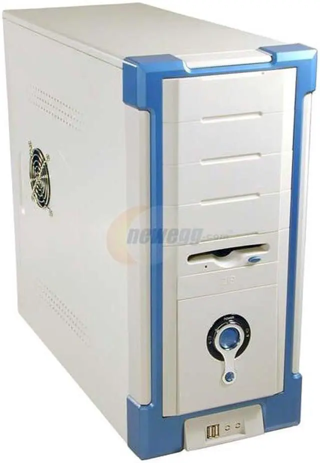 Main image of DYNAPOWER USA Metis CS-I3ACB.701 Beige/ Blue Steel ATX Mid Tower Computer Case 300W Power Supply