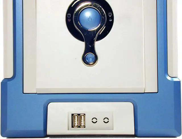 Alt view image 2 of 7 - DYNAPOWER USA Metis CS-I3ACB.701 Beige/ Blue Steel ATX Mid Tower Computer Case 300W Power Supply