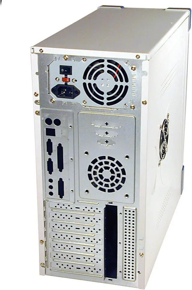 Alt view image 7 of 7 - DYNAPOWER USA Metis CS-I3ACB.701 Beige/ Blue Steel ATX Mid Tower Computer Case 300W Power Supply