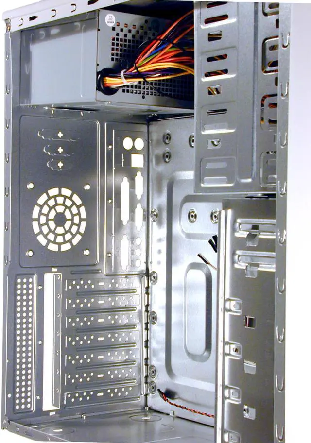 Alt view image 4 of 7 - DYNAPOWER USA Metis CS-I3ACB.701 Beige/ Blue Steel ATX Mid Tower Computer Case 300W Power Supply