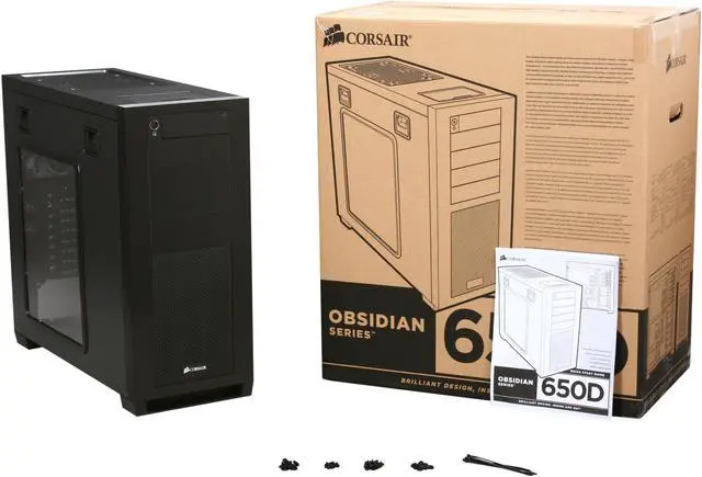 Alt view image 11 of 11 - Corsair Obsidian Series 650D Black Steel / Aluminum ATX Mid Tower Computer Case w/Side Panel Window