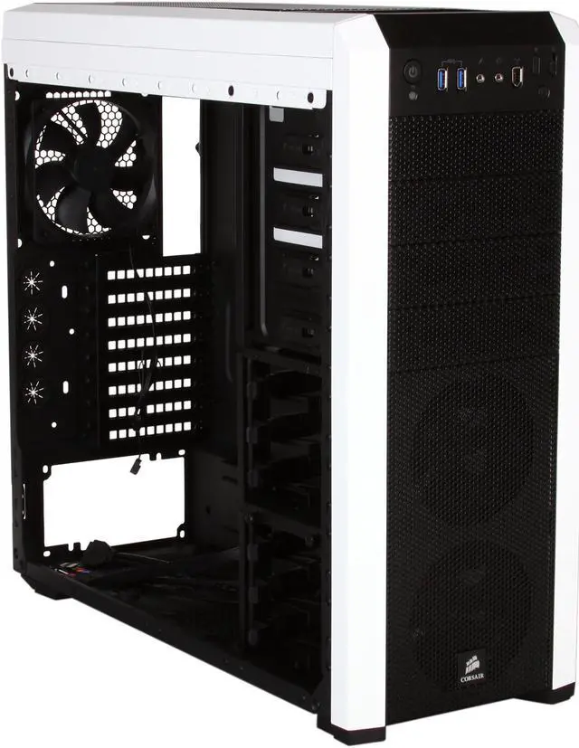 Alt view image 7 of 9 - Corsair Carbide Series 500R Arctic White Steel / Plastic ATX Mid Tower Gaming Case