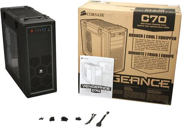 Alt view image 8 of 8 - Corsair Vengeance Series C70 Gunmetal Black Steel ATX Mid Tower Computer Case