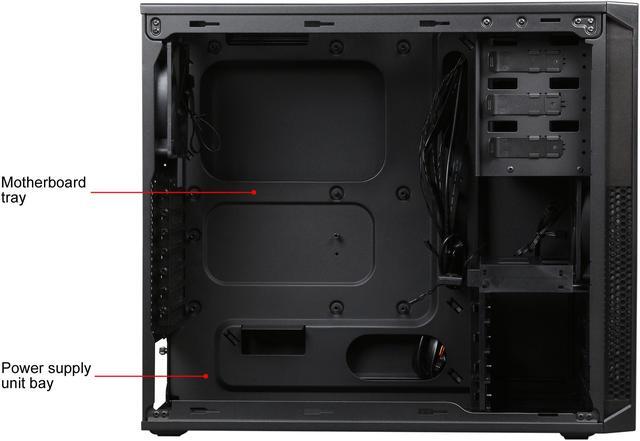 Alt view image 9 of 13 - Corsair Carbide Series 200R Black Steel / Plastic Compact ATX Mid Tower Case
