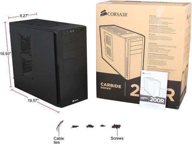 Alt view image 13 of 13 - Corsair Carbide Series 200R Black Steel / Plastic Compact ATX Mid Tower Case