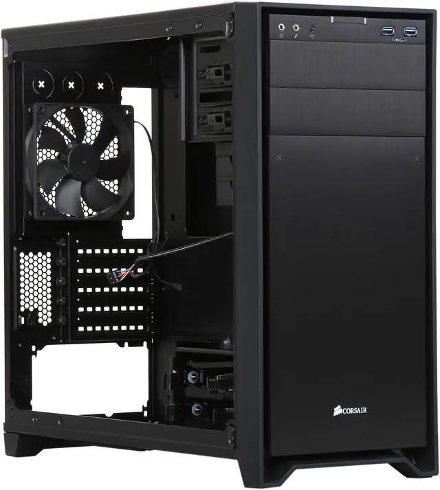 Alt view image 8 of 10 - Corsair Obsidian Series 350D CC-9011028-WW Black Aluminum / Steel MicroATX Case