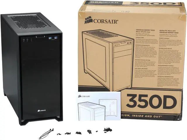 Alt view image 10 of 10 - Corsair Obsidian Series 350D CC-9011028-WW Black Aluminum / Steel MicroATX Case