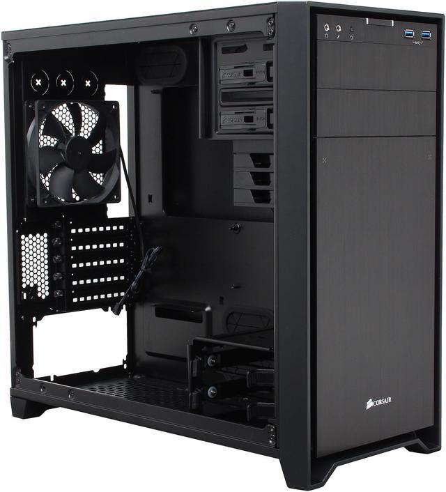 Alt view image 7 of 10 - Corsair Obsidian Series 350D CC-9011029-WW Black Aluminum / Steel MicroATX Case with Window