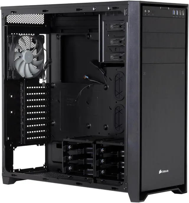 Alt view image 8 of 14 - Corsair Obsidian Series 750D CC-9011035-WW Black Brushed Aluminum and Steel ATX Full Tower Computer Case