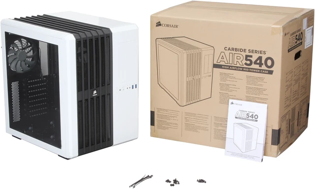 Alt view image 13 of 14 - Corsair Carbide Series Air 540 (CC-9011048-WW) Arctic White Steel High Airflow ATX Cube Case