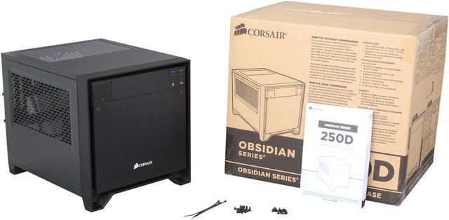 Alt view image 10 of 9 - Corsair Obsidian Series 250D (CC-9011047-WW) Black Brushed Aluminum and Steel Mini-ITX Computer Case ATX (not included) Power Supply