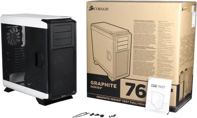 Alt view image 10 of 10 - Corsair Graphite Series 760T White Steel / Plastic ATX Full Tower Windowed Gaming Case with two 140mm white LED fans