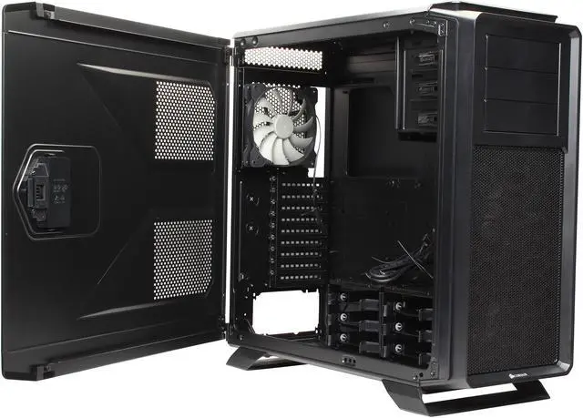 Alt view image 5 of 10 - Corsair Graphite Series 730T Black Steel / Plastic ATX Full Tower Gaming Case with Two 140mm Red LED Fans