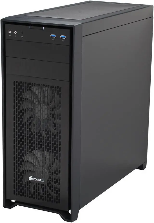 Alt view image 3 of 12 - Corsair Obsidian Series 450D Black Brushed Aluminum and Steel ATX Mid Tower Gaming Computer Case