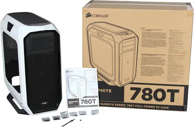 Alt view image 9 of 9 - Corsair Graphite Series 780T (CC-9011059-WW) Black / White Steel ATX Full Tower 780T Full Tower PC Case ATX (not included) Power Supply