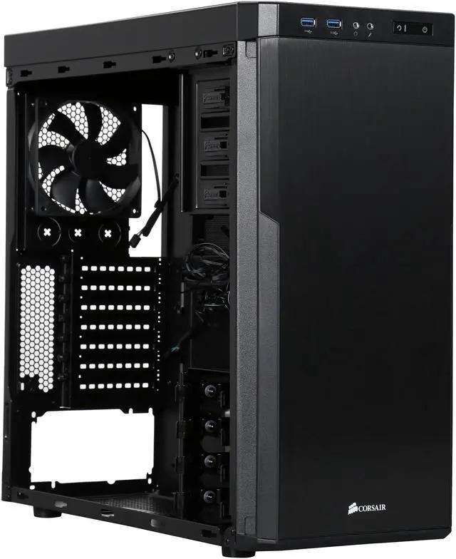 Alt view image 7 of 9 - Corsair Carbide Series 330R Blackout Edition CC-9011076-WW  Black Steel, Aluminum, and Plastic ATX Mid-Tower Computer Case