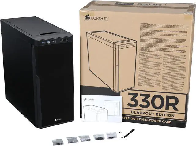 Alt view image 9 of 9 - Corsair Carbide Series 330R Blackout Edition CC-9011076-WW  Black Steel, Aluminum, and Plastic ATX Mid-Tower Computer Case