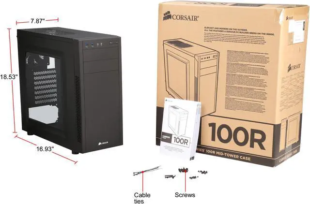 Alt view image 13 of 13 - Corsair Carbide Series 100R CC-9011075-WW Black Steel ATX Mid Tower Computer Case