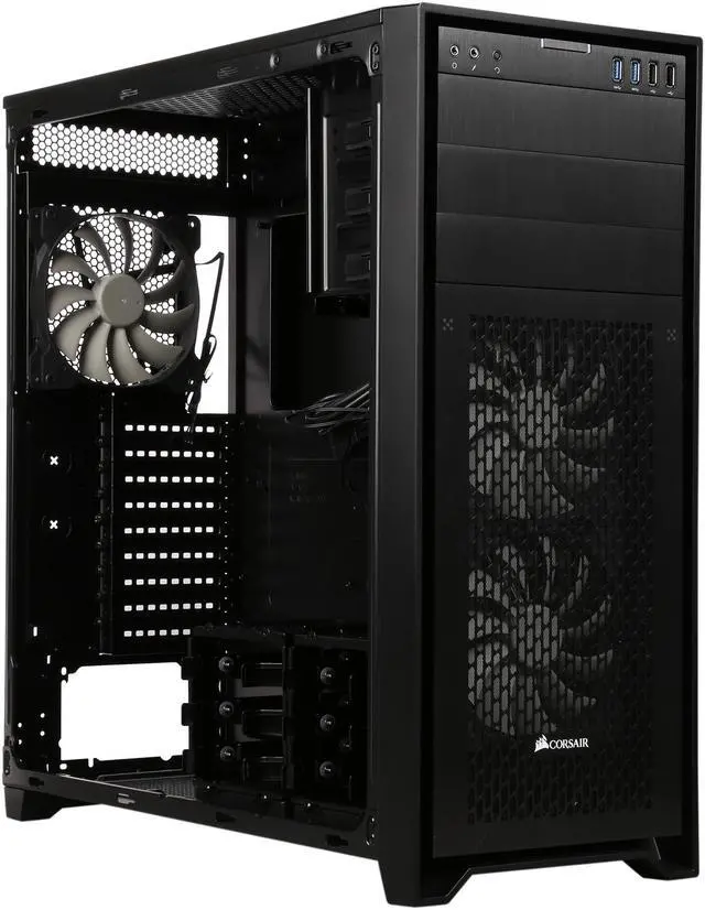 Alt view image 9 of 12 - Corsair Obsidian Series 750D Airflow CC-9011078-WW Black Brushed Aluminum and Steel ATX Full Tower Computer Case