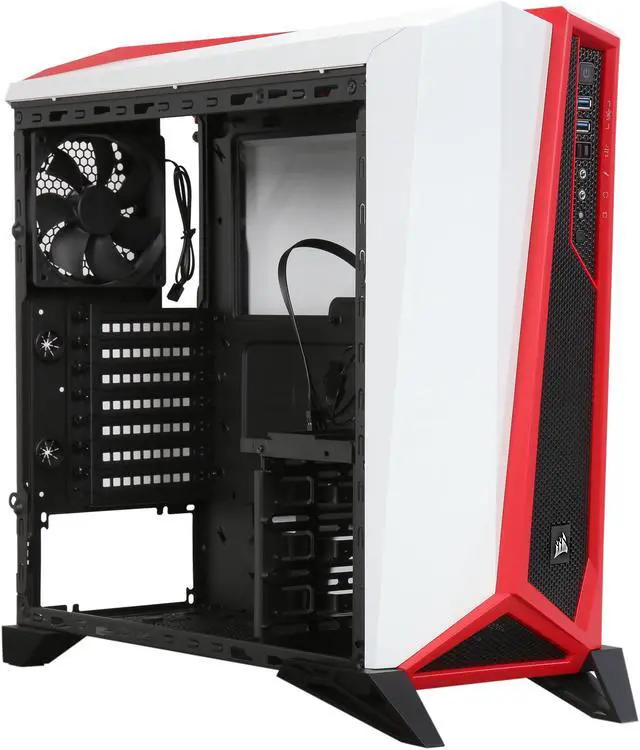 Alt view image 7 of 9 - Corsair Carbide Series SPEC-ALPHA SPEC-ALPHA (CC-9011083-WW) White / Red Steel ATX Mid Tower SPEC-ALPHA Mid-Tower Gaming Case