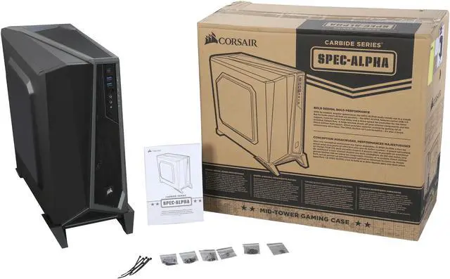 Alt view image 9 of 8 - Corsair Carbide Series SPEC-ALPHA Black / Silver Steel ATX Mid Tower Gaming Case ATX (not included) Power Supply