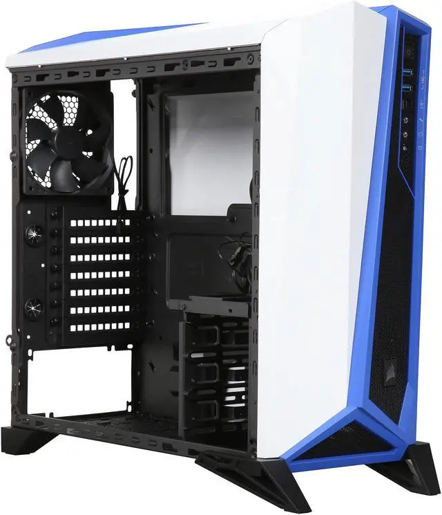 Alt view image 8 of 9 - Corsair Carbide Series CC-9011093-WW White / Blue ATX Mid Tower SPEC-ALPHA Mid-Tower Gaming Case ATX Power Supply
