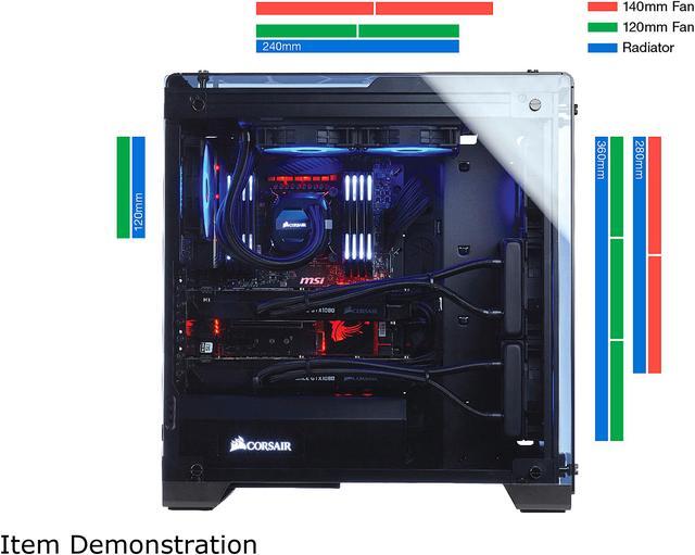 Alt view image 8 of 9 - Corsair Crystal Series 570X RGB CC-9011098-WW Steel / Tempered Glass ATX Mid Tower Case