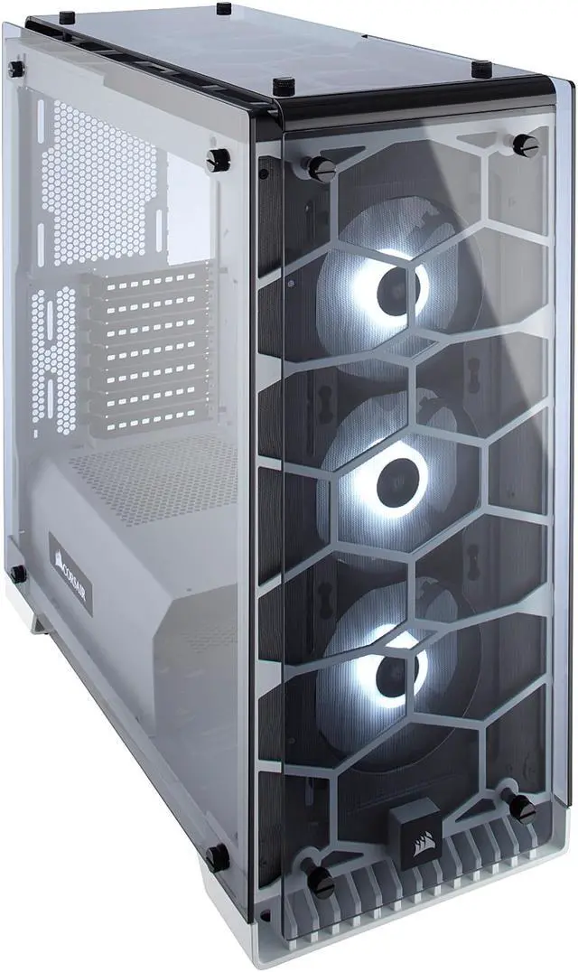 Alt view image 2 of 9 - CORSAIR Crystal 570X RGB Tempered Glass, Premium ATX Mid Tower Case, White, CC-9011110-WW
