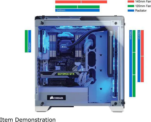 Alt view image 7 of 9 - CORSAIR Crystal 570X RGB Tempered Glass, Premium ATX Mid Tower Case, White, CC-9011110-WW