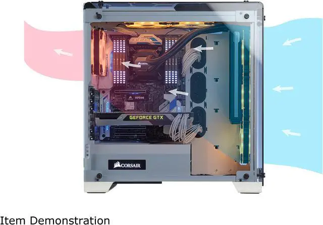 Alt view image 9 of 9 - CORSAIR Crystal 570X RGB Tempered Glass, Premium ATX Mid Tower Case, White, CC-9011110-WW