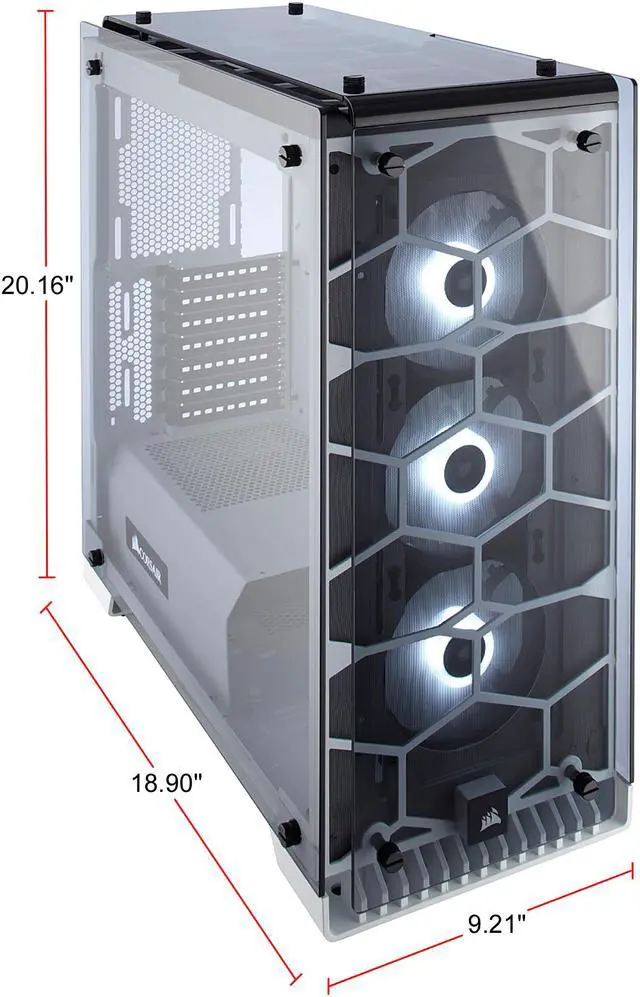 Alt view image 3 of 9 - CORSAIR Crystal 570X RGB Tempered Glass, Premium ATX Mid Tower Case, White, CC-9011110-WW