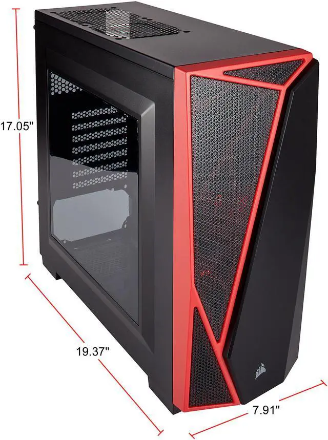 Alt view image 10 of 15 - Corsair Carbide SPEC-04 Black/Red Mid-Tower Gaming Case CC-9011107-WW