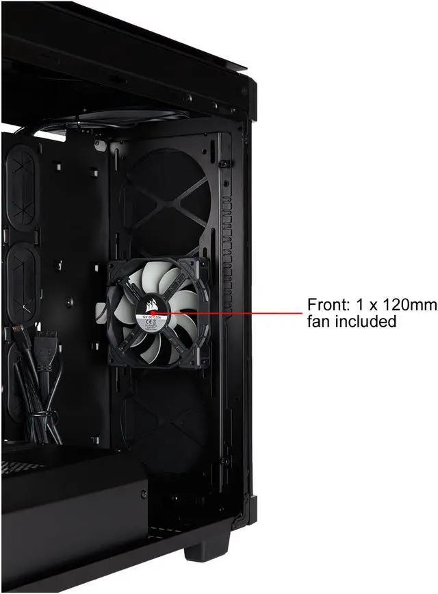 Alt view image 13 of 19 - Corsair Obsidian 500D CC-9011116-WW Black Aluminum / Tempered Glass ATX Mid Tower Computer Case