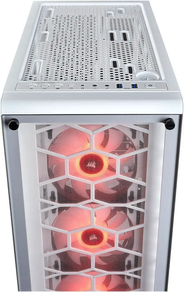 Alt view image 15 of 20 - Corsair Crystal 460X RGB White CC-9011129-WW White Steel / Tempered Glass ATX Mid Tower Computer Case