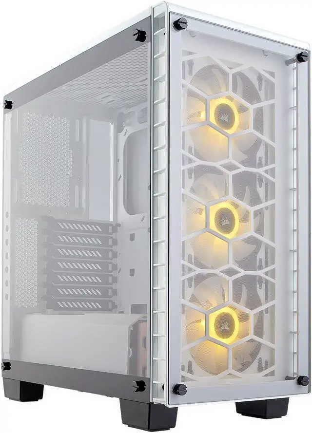 Alt view image 2 of 20 - Corsair Crystal 460X RGB White CC-9011129-WW White Steel / Tempered Glass ATX Mid Tower Computer Case