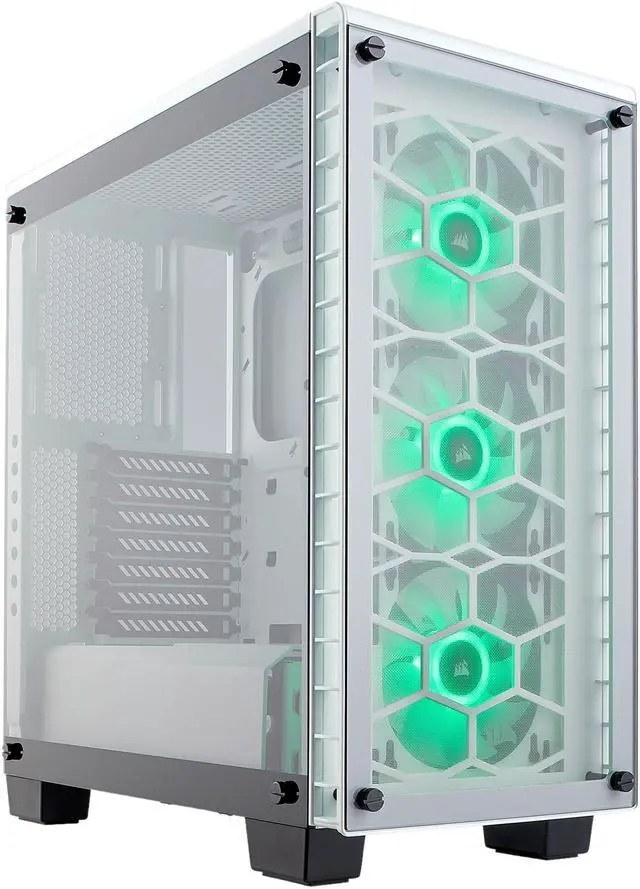 Alt view image 3 of 20 - Corsair Crystal 460X RGB White CC-9011129-WW White Steel / Tempered Glass ATX Mid Tower Computer Case