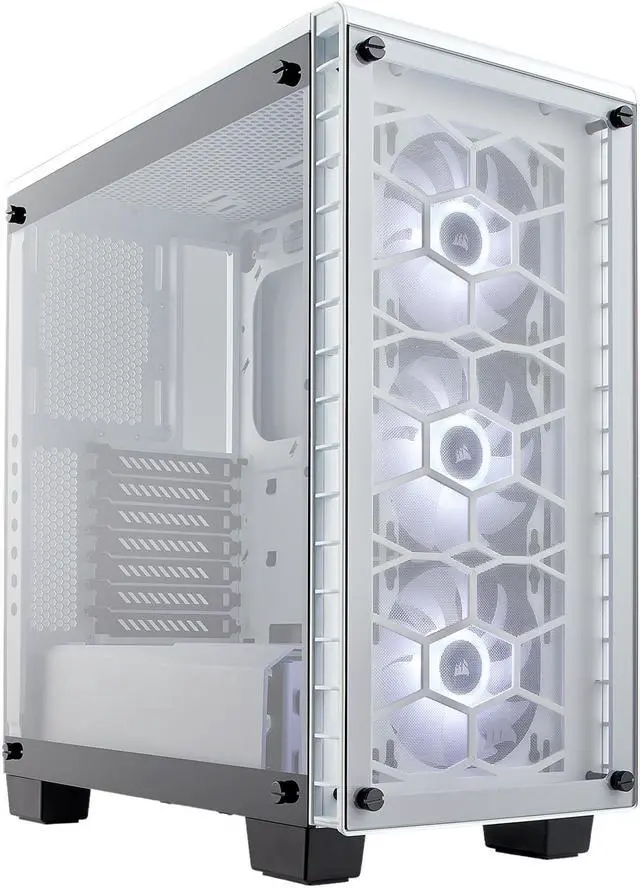 Alt view image 5 of 20 - Corsair Crystal 460X RGB White CC-9011129-WW White Steel / Tempered Glass ATX Mid Tower Computer Case