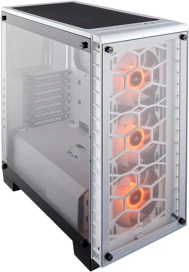 Alt view image 6 of 20 - Corsair Crystal 460X RGB White CC-9011129-WW White Steel / Tempered Glass ATX Mid Tower Computer Case