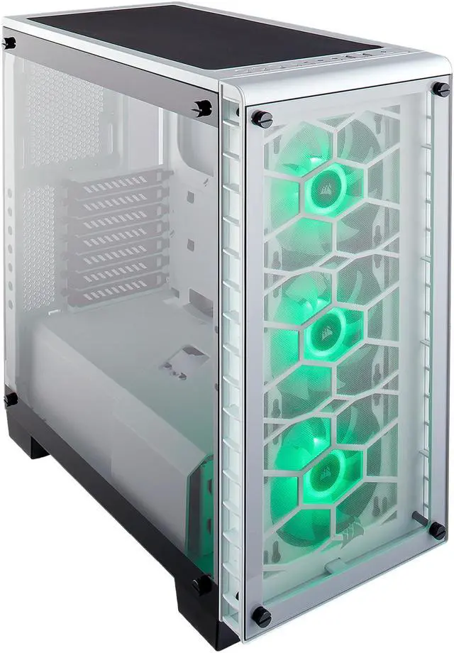 Alt view image 7 of 20 - Corsair Crystal 460X RGB White CC-9011129-WW White Steel / Tempered Glass ATX Mid Tower Computer Case