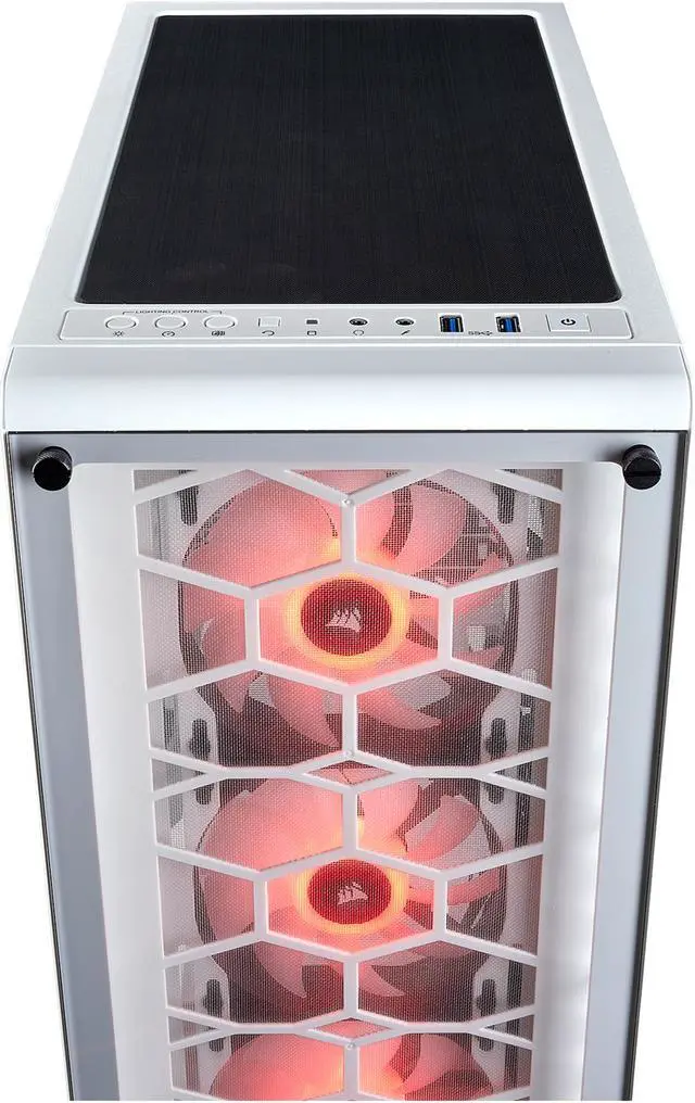 Alt view image 18 of 20 - Corsair Crystal 460X RGB White CC-9011129-WW White Steel / Tempered Glass ATX Mid Tower Computer Case