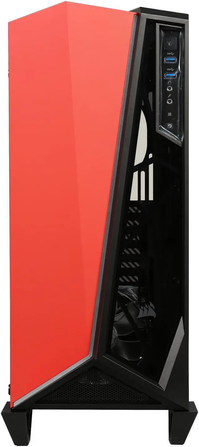 Alt view image 2 of 9 - CORSAIR Carbide Series SPEC-OMEGA Mid-Tower Tempered Glass Gaming Case, Black and Red CC-9011120-WW